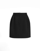 Short skirt in double wool crêpe -  | Dolce &amp; Gabbana