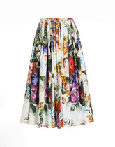 Flower-bouquet print midi skirt -  | Dolce &amp; Gabbana