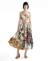Flower-bouquet print midi skirt -  | Dolce &amp; Gabbana