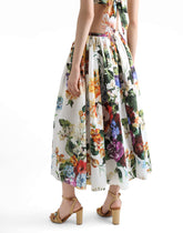 Flower-bouquet print midi skirt -  | Dolce &amp; Gabbana
