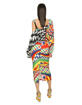 Calf-length technical jersey pencil skirt with Carretto print -  | Dolce & Gabbana