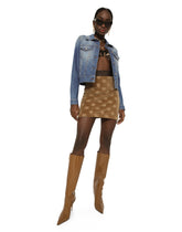 Chenille miniskirt with jacquard logo -  | Dolce & Gabbana