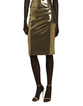 Foiled satin calf-length skirt -  | Dolce & Gabbana