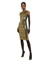 Foiled satin calf-length skirt -  | Dolce & Gabbana