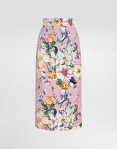 Floral-print charmeuse calf-length skirt -  | Dolce &amp; Gabbana