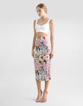 Floral-print charmeuse calf-length skirt -  | Dolce &amp; Gabbana