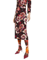 Cady calf-length skirt with peony print -  | Dolce &amp; Gabbana