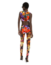 Brocade miniskirt with abstract flower print -  | Dolce & Gabbana