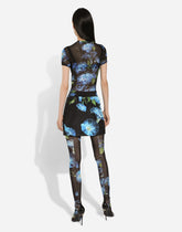 Fabric miniskirt with bluebell print -  | Dolce & Gabbana