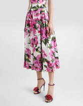 Peony-print cotton circle skirt -  | Dolce &amp; Gabbana