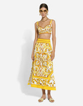 Majolica-print brocade calf-length skirt -  | Dolce &amp; Gabbana