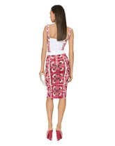 Majolica-print marquisette pencil skirt -  | Dolce & Gabbana