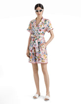 Twill pajama shirt with floral print -  | Dolce &amp; Gabbana