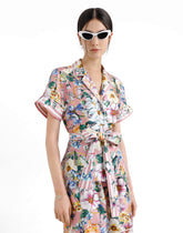 Twill pajama shirt with floral print -  | Dolce &amp; Gabbana