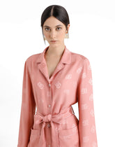 Vanity shirt in jacquard silk with allover DG print -  | Dolce &amp; Gabbana