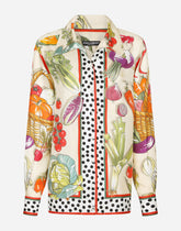 Vegetable-print twill shirt -  | Dolce & Gabbana