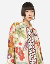 Vegetable-print twill shirt -  | Dolce & Gabbana