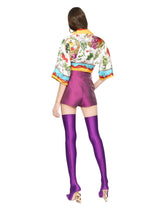 Vegetable-print till shirt with knot detail -  | Dolce & Gabbana