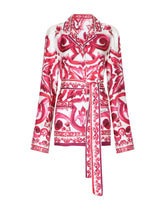 Majolica-print twill pajama shirt -  | Dolce & Gabbana