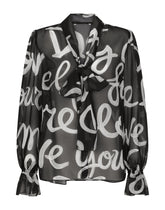 Chiffon shirt with DG Love Yourself print -  | Dolce & Gabbana