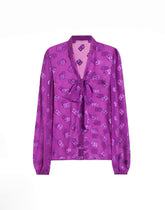 Jacquard chiffon shirt with allover DG logo -  | Dolce &amp; Gabbana