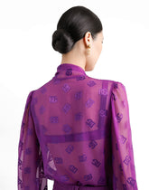 Jacquard chiffon shirt with allover DG logo -  | Dolce &amp; Gabbana