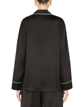 Satin pajama shirt with DG embroidery -  | Dolce &amp; Gabbana