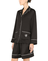 Satin pajama shirt with DG embroidery -  | Dolce &amp; Gabbana