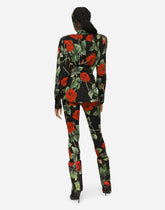 Rose-print charmeuse shirt -  | Dolce &amp; Gabbana
