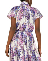 Wisteria-print poplin shirt with knot detail -  | Dolce &amp; Gabbana