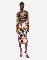 Chiffon shirt with hydrangea and floral print -  | Dolce &amp; Gabbana