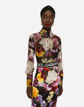 Chiffon shirt with hydrangea and floral print -  | Dolce &amp; Gabbana