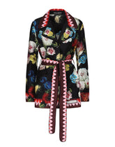 Twill pajama shirt with nocturnal flower print -  | Dolce & Gabbana