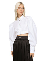 Poplin shirt with puff sleeves -  | Dolce &amp; Gabbana