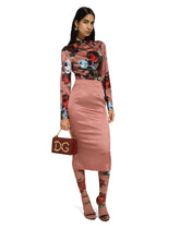 Satin shirt with vintage rose print -  | Dolce & Gabbana