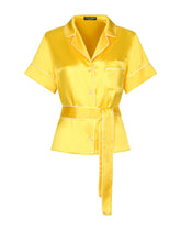 Silk twill pajama shirt with belt -  | Dolce &amp; Gabbana