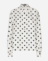 Silk twill shirt with polka-dot print -  | Dolce &amp; Gabbana