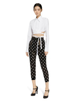Cropped cotton shirt with criss-crossing laces -  | Dolce &amp; Gabbana