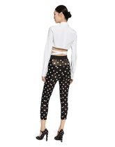 Cropped cotton shirt with criss-crossing laces -  | Dolce &amp; Gabbana