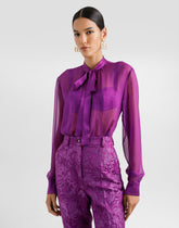 Silk chiffon shirt with pussy-bow -  | Dolce &amp; Gabbana