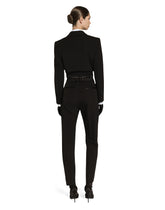 Cotton poplin shirt with piqué shirt front -  | Dolce &amp; Gabbana