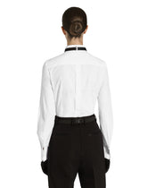 Cotton poplin shirt with piqué shirt front -  | Dolce &amp; Gabbana