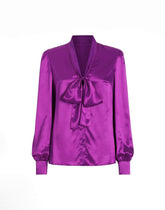 Satin shirt with bow -  | Dolce &amp; Gabbana