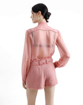 Chiffon pussy-bow shirt with ruches -  | Dolce &amp; Gabbana