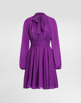Chiffon dress with draping -  | Dolce &amp; Gabbana