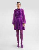 Chiffon dress with draping -  | Dolce &amp; Gabbana