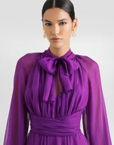 Chiffon dress with draping -  | Dolce &amp; Gabbana