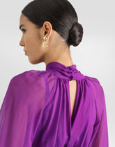 Chiffon dress with draping -  | Dolce &amp; Gabbana