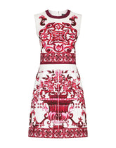Short Majolica-print brocade dress -  | Dolce & Gabbana