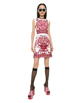 Short Majolica-print brocade dress -  | Dolce & Gabbana
